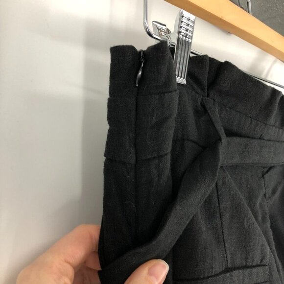 Dynamite Black Linen paper bag shorts metal ring waist tie XS - Picture 8 of 15